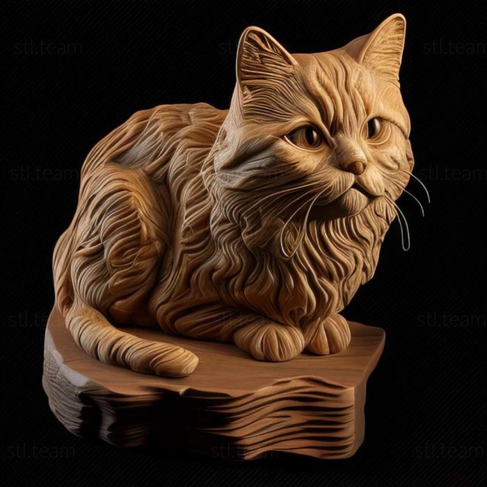 3D модель Курильский бобтейл кот (STL)